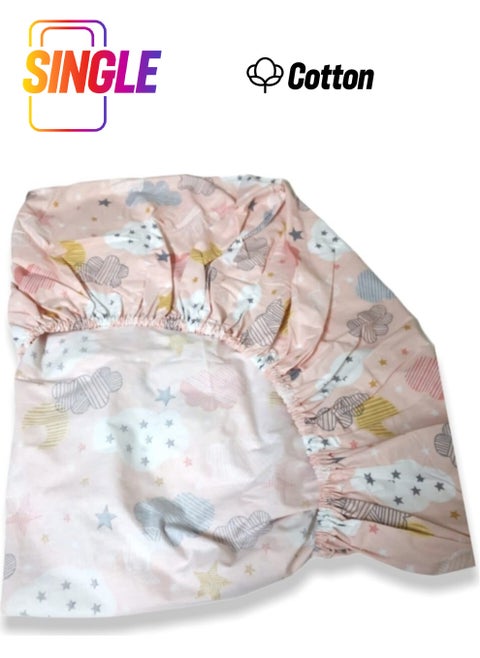 Baby Special 100% Cotton Baby and Kids Elastic Sheet with Moon Star Cloud Pattern 70 x 140 cm