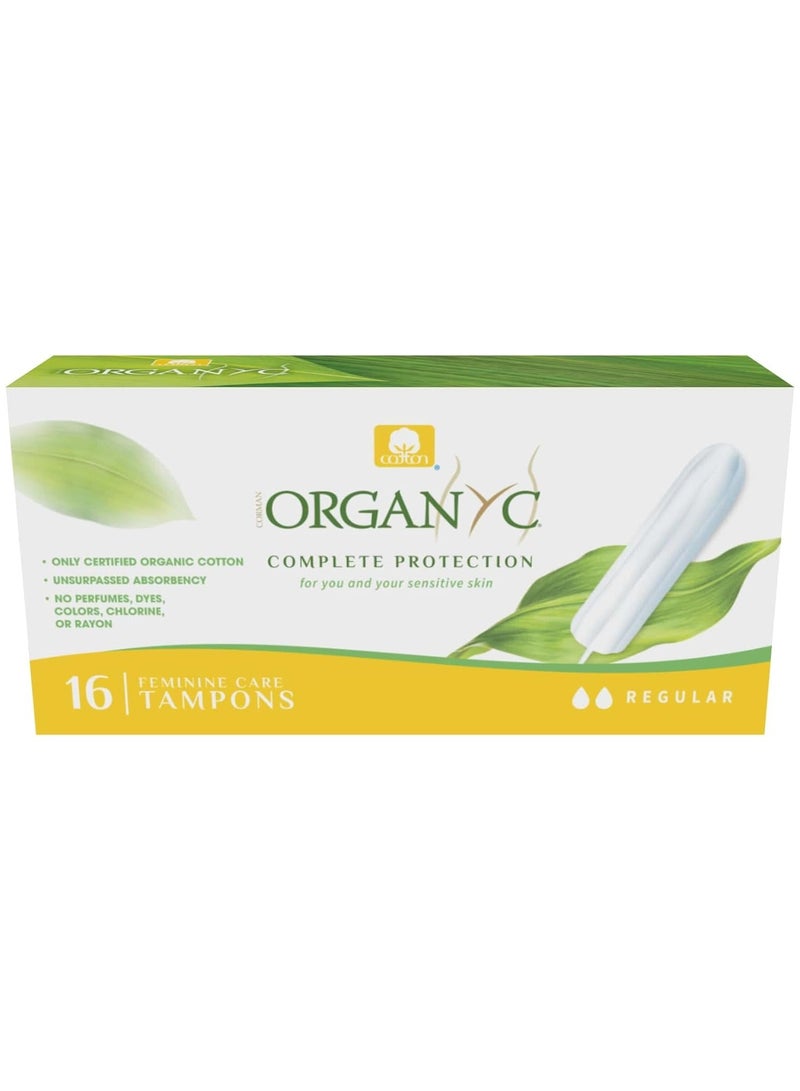 أورجانيك سدادات قطنية للنساء توفر حماية كاملة من قطن عضوي وتدفق طبيعي بمقاس عادي من 16 قطعة من اورجانيك - عبوة من قطعة عدد 1 - Image 1