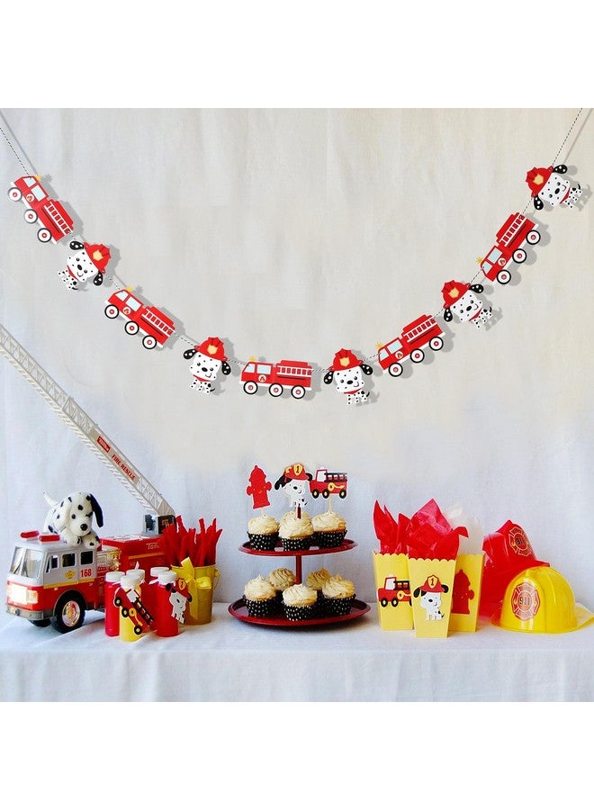 Agkvw Puppy Fireman and Firetruck Banner- Printed Firetruck Birthday Party Garland, Firefighter Birthday, Fire Department Party Decor, Fireman Party Deco - Image 3