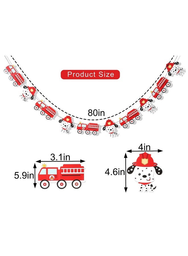 Agkvw Puppy Fireman and Firetruck Banner- Printed Firetruck Birthday Party Garland, Firefighter Birthday, Fire Department Party Decor, Fireman Party Deco - Image 2