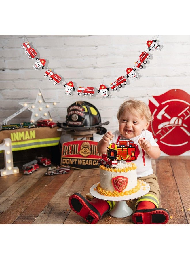 Agkvw Puppy Fireman and Firetruck Banner- Printed Firetruck Birthday Party Garland, Firefighter Birthday, Fire Department Party Decor, Fireman Party Deco - Image 4