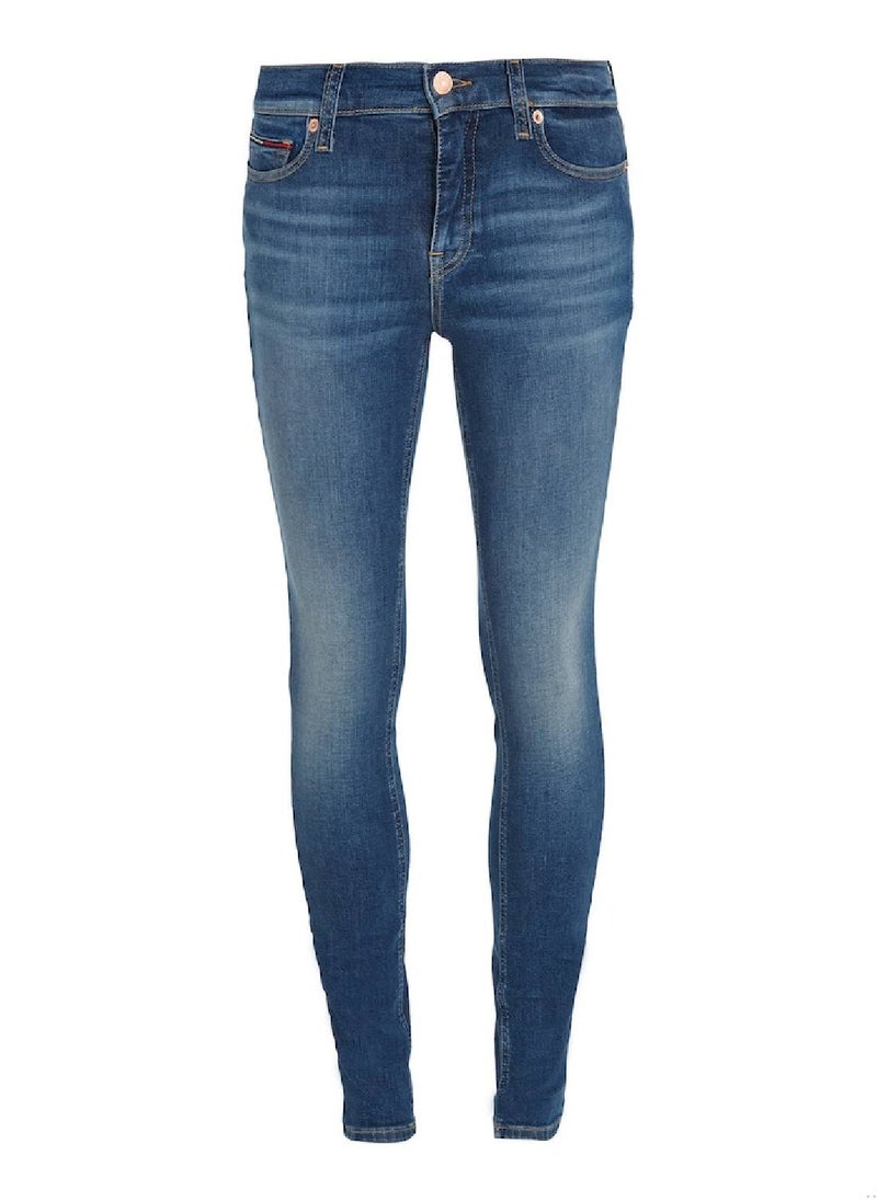 TOMMY JEANS - Women's Nora Mid Rise Skinny Fit Faded Jeans, Blue - Image 1