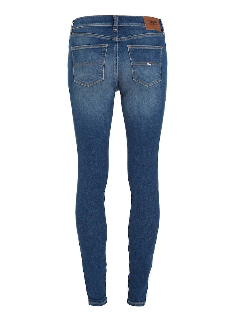 TOMMY JEANS - Women's Nora Mid Rise Skinny Fit Faded Jeans, Blue - Image 1
