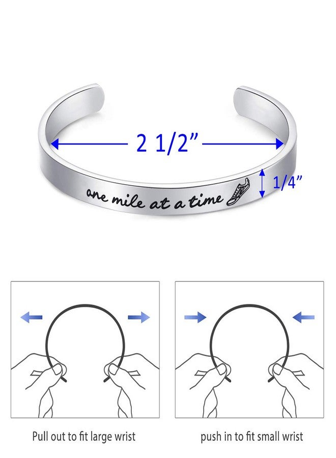 LParkin Marathon Runner's Bracelet - Endurance-Tested Stainless Steel Running Jewelry for Women & Men | Track & Field Gifts with Inspirational Mantra Engraving - Image 2