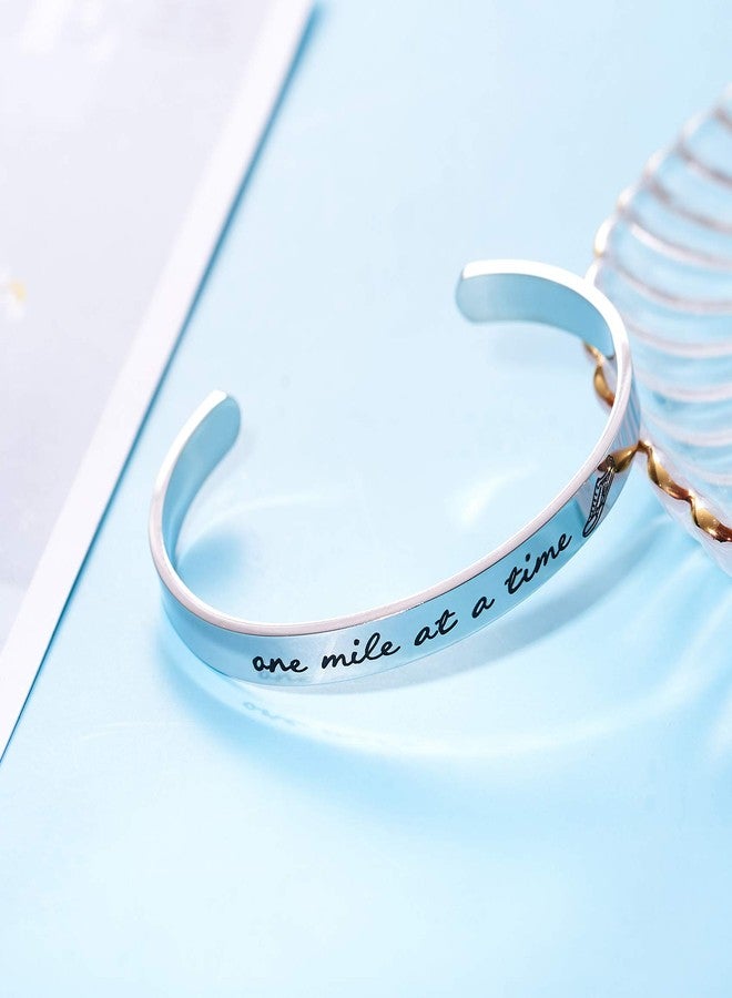 LParkin Marathon Runner's Bracelet - Endurance-Tested Stainless Steel Running Jewelry for Women & Men | Track & Field Gifts with Inspirational Mantra Engraving - Image 4