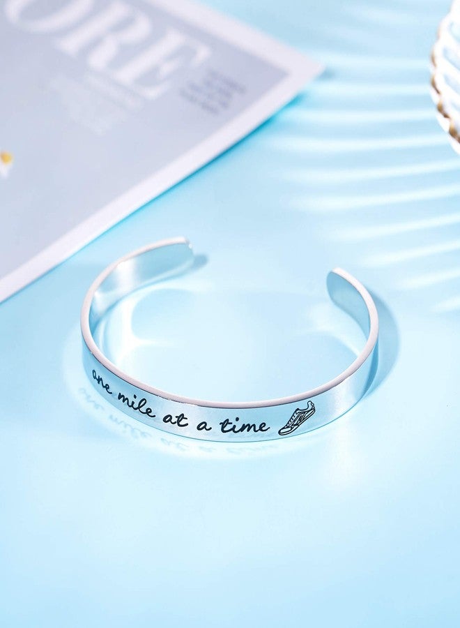 LParkin Marathon Runner's Bracelet - Endurance-Tested Stainless Steel Running Jewelry for Women & Men | Track & Field Gifts with Inspirational Mantra Engraving - Image 3