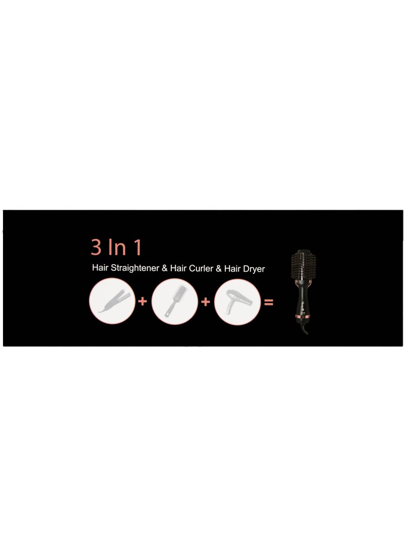 جيجارا فرشاة  شعر و مصفف ومجعد  3 في 1أسود / وردي - Image 5