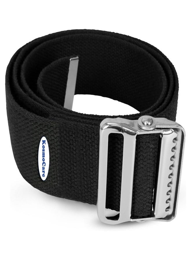 KosmoCare Gait Belt | Transfer Assist with Quick Release Metal Buckle | Medical Safety Strap for Elderly, Disabled & Therapists | 60 Inch Adjustable | Load Capacity 150 kg | Black - Image 1