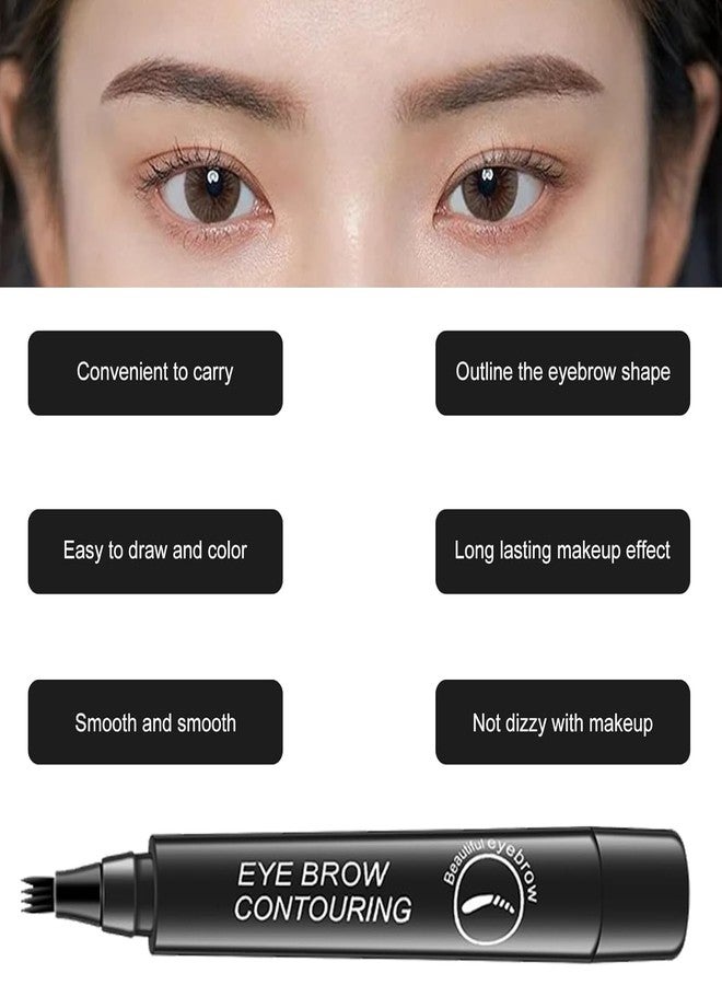 TENDULA 4 Point Eyebrow Pencil Black,Waterproof Microblading Eyebrow Pencil, Black Magic Waterproof Microblading Eyebrow Contouring Pen - Image 5