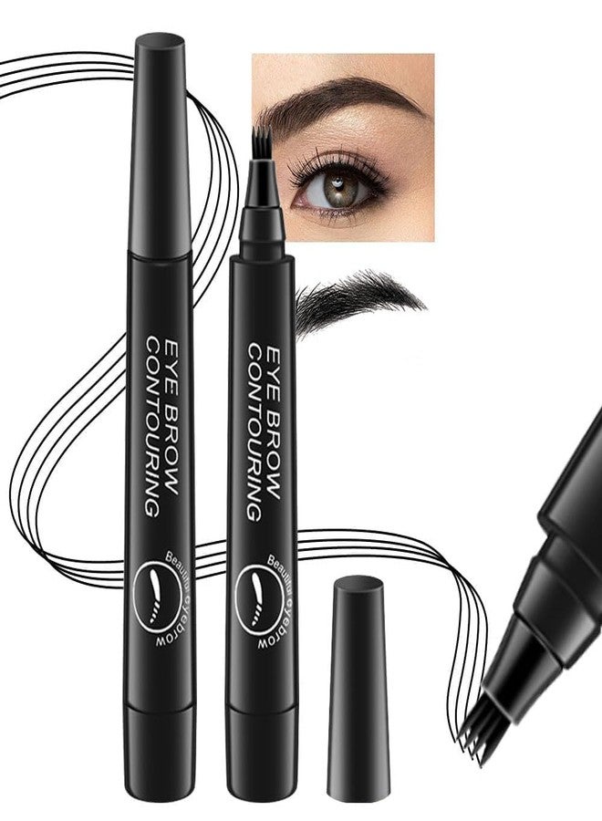 TENDULA 4 Point Eyebrow Pencil Black,Waterproof Microblading Eyebrow Pencil, Black Magic Waterproof Microblading Eyebrow Contouring Pen - Image 4