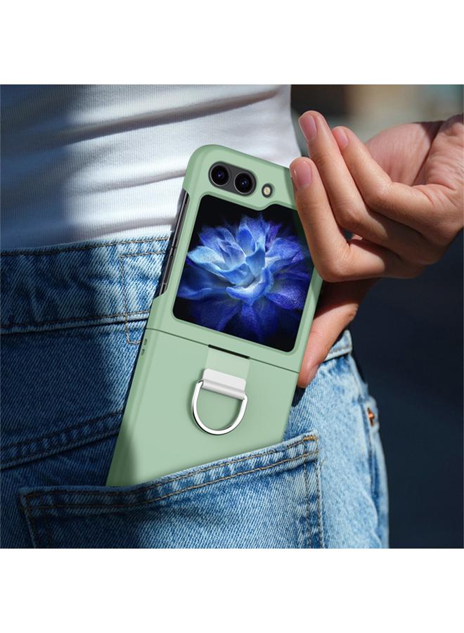 اس-توب جراب لهاتف Samsung Galaxy Z Flip6 مصنوع من السيليكون القابل للطي مع حلقة - Image 4