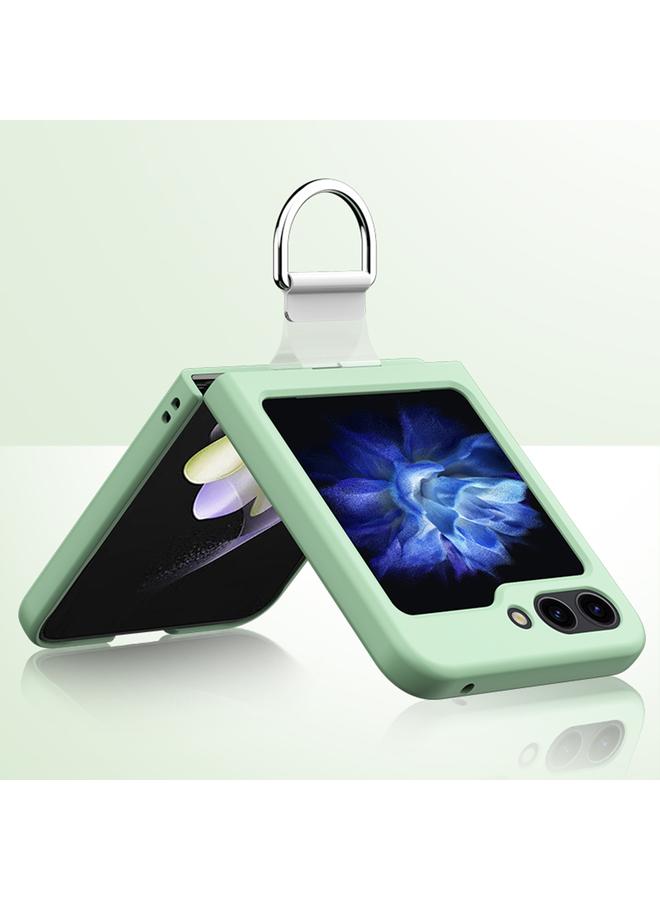 اس-توب جراب لهاتف Samsung Galaxy Z Flip6 مصنوع من السيليكون القابل للطي مع حلقة - Image 5