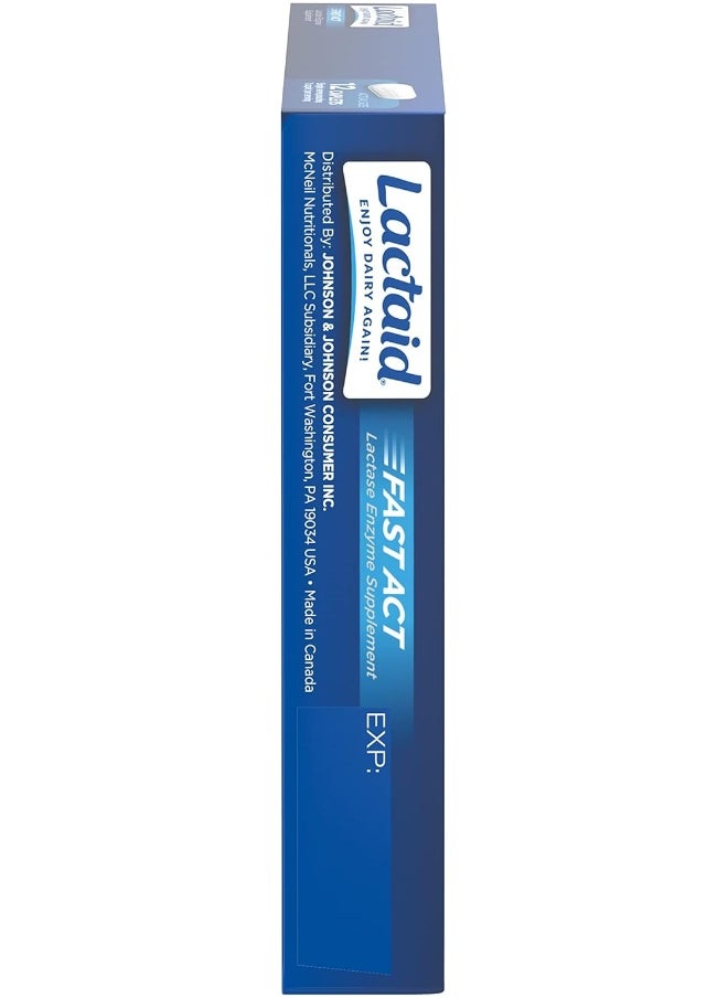 Lactaid - Lactaid Fast Act Lactose Intolerance Relief Caplets with Lactase Enzyme, 12 Travel Packs of 1-ct. - Image 1