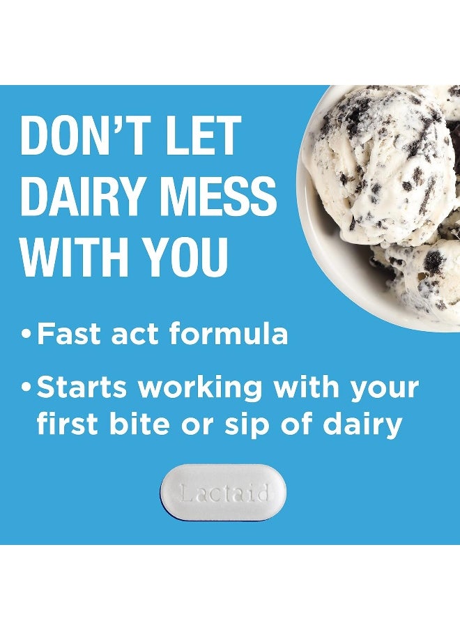 Lactaid - Lactaid Fast Act Lactose Intolerance Relief Caplets with Lactase Enzyme, 12 Travel Packs of 1-ct. - Image 1