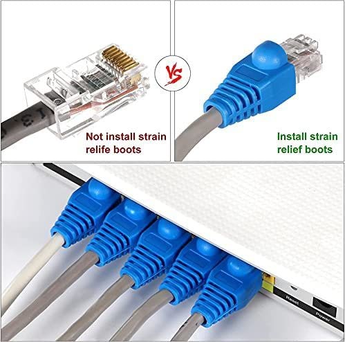 Inditrust RJ-11 6P/RJ-12 8P/RJ-45 Crimp crimping tool, 1 Network Cable Tester, Cut and Strip Tool WITH 50PCS RJ45 CAT5 CAT5e Cat6 Connectors, 50PCS strain relief connector Boot Covers - Image 3