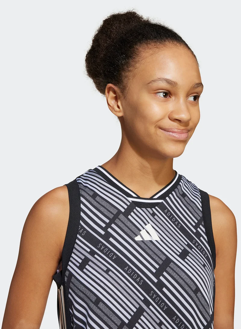Adidas Striped Sleeveless Dress
