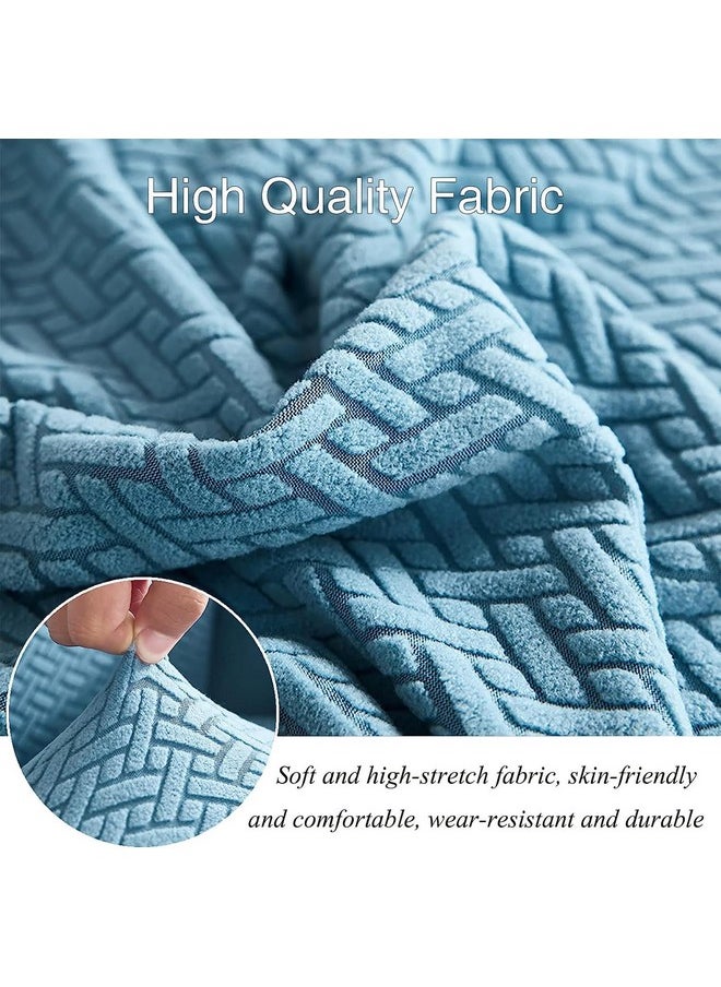 هاوس أوف كويرك غطاء أريكة House of Quirk Universal Single Seater Polar Fleece 220 GSM من القماش المرن القابل للتمدد (أزرق سماوي، مقعد واحد)  - Image 3