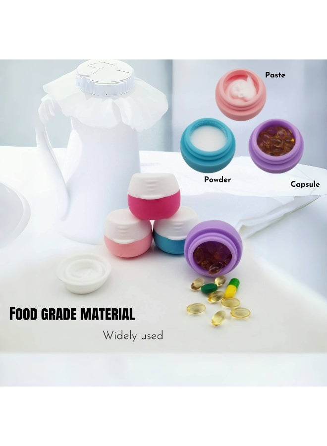 Refillable Cosmetic Jars 4Pcs, Versatile  Portable Storage Solutions, 20ml Each, Food-Grade Silicone, Includes Fill Scraper  Labeling Stickers for Organizing Makeup, Skincare, Accessories - Image 5