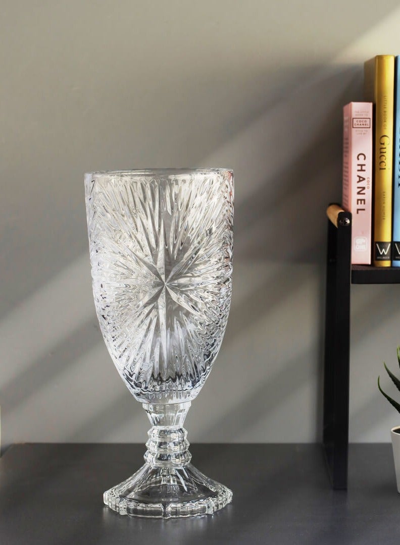 Si Bonne Crystal Glass Vase, 12 x 27.5 cm, for Flower Arrangements, Centerpieces and Home Decor - Image 2