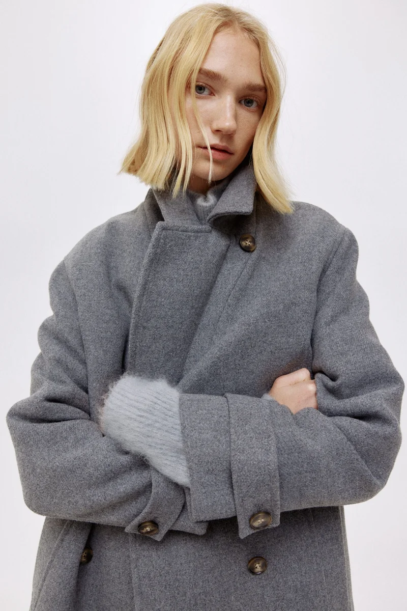 اتش اند ام معطف مزدوج الصدر