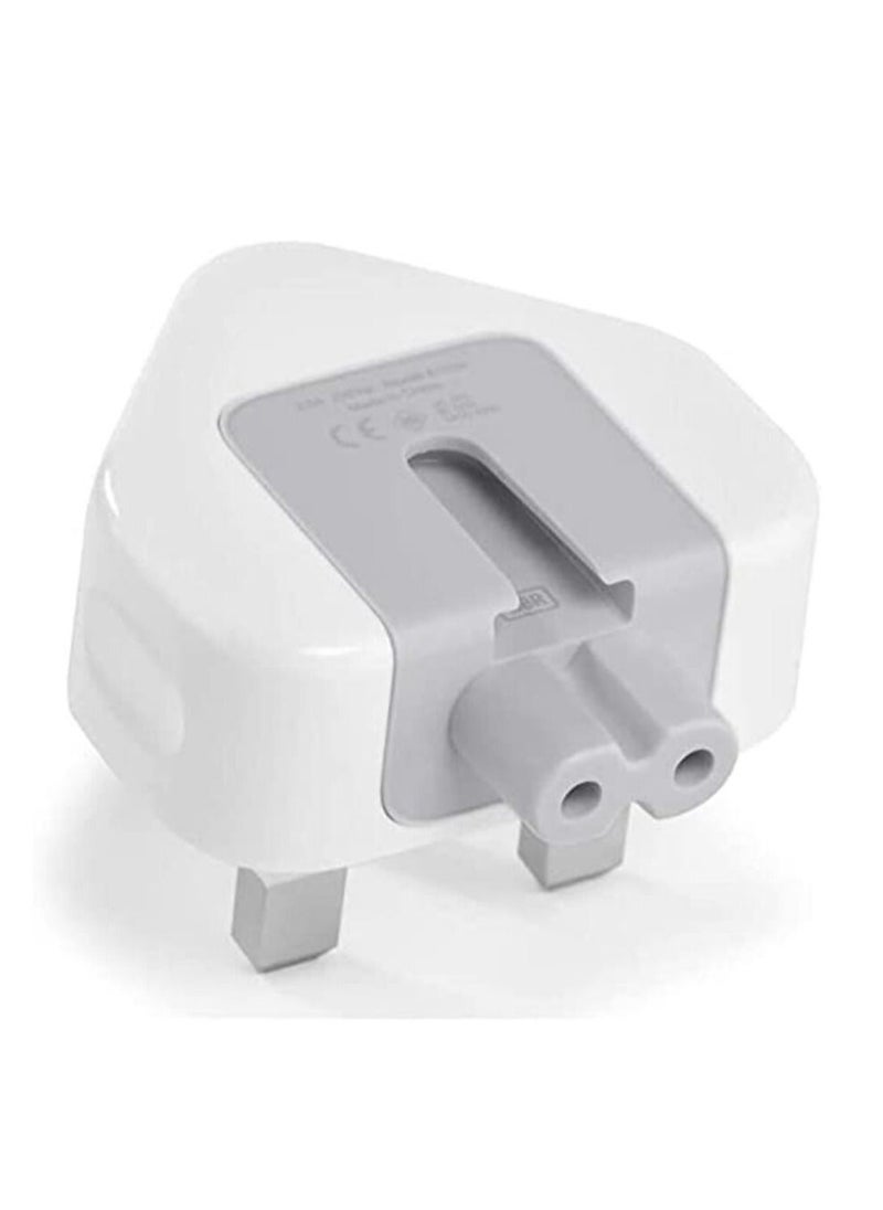 Ntech Ntech Uk 3 Pin Plug with Fuse for All Mac Books USB C Power Adapters (White)  - Image 1