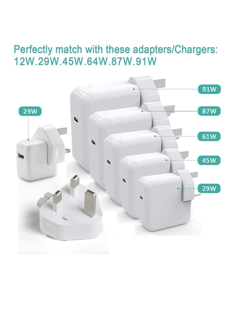 Ntech Ntech Uk 3 Pin Plug with Fuse for All Mac Books USB C Power Adapters (White)  - Image 3
