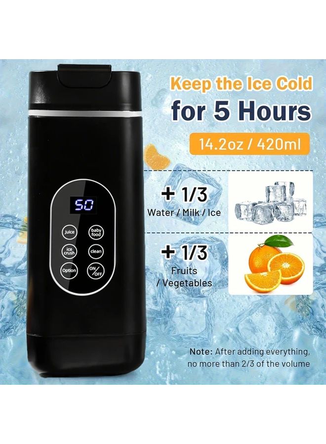 Black Portable Personal Blender USB Rechargeable 22001 RPM for Smoothies Travel Gym - Image 1