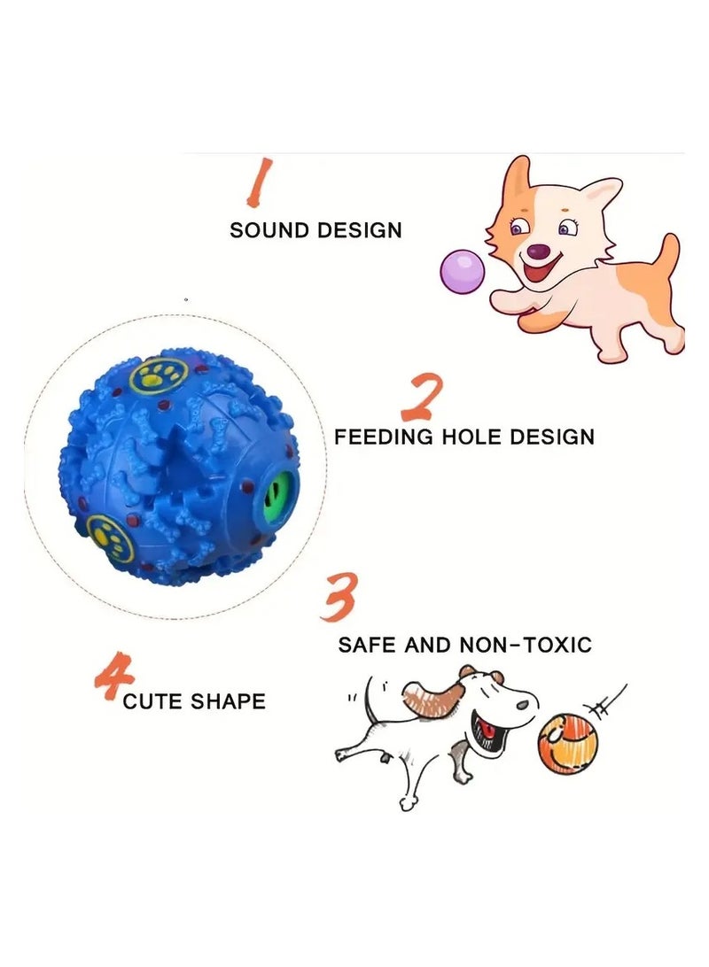 Goolsky 1pc Durable Interactive Dog Toy Ball - Sound-Activated, Teeth Cleaning, Food Dispensing, Training Chew Toy for All Breed Sizes, No Batteries Required - Image 2