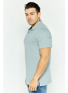 Project Essentials Men Regular Fit Stripe Short Sleeve Polo Shirt, Grey  - Image 4