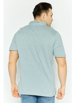 Project Essentials Men Regular Fit Stripe Short Sleeve Polo Shirt, Grey  - Image 2