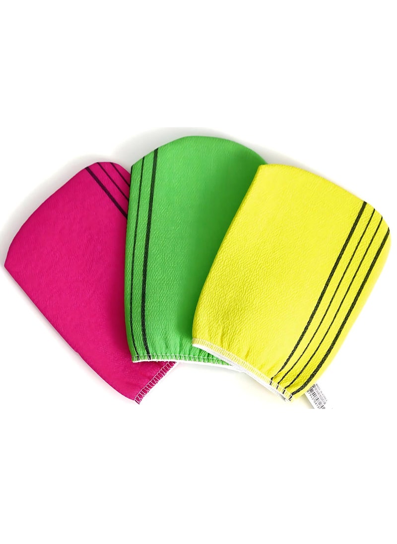 ECVV 3 Pcs Exfoliating Bath Washcloth. Genuine Korean Towel Cloth Used for Exfoliating. Exfoliator Scrub Mitten for Bath and Shower Use - 3 Pieces | Rendom Colour |  - Image 1