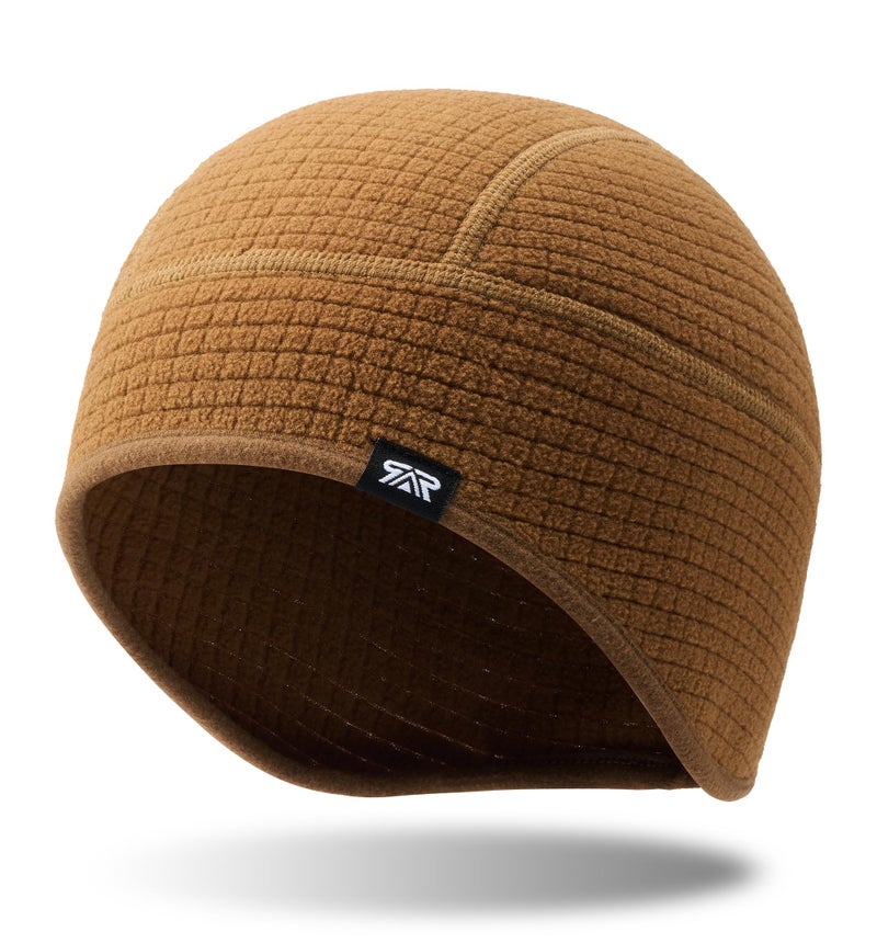 SUNMECI Winter Thermal Helmet Liner Skull Cap, Fleece Lined Warm Cycling Cap Ski Hat Beanie for Men Women Brown - Image 1
