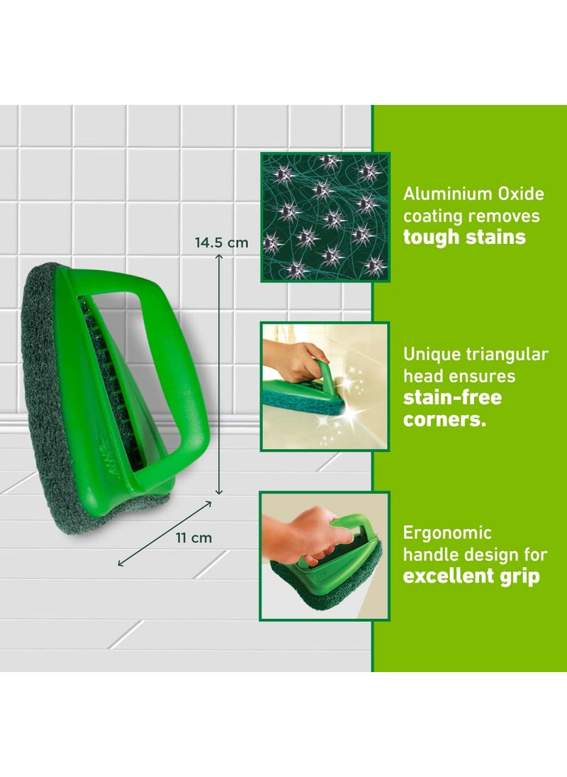Scotch Brite ScotchBrite Bathroom Brush with abrasive scrubber for superior tile cleaning GreenPack of 1  - Image 3
