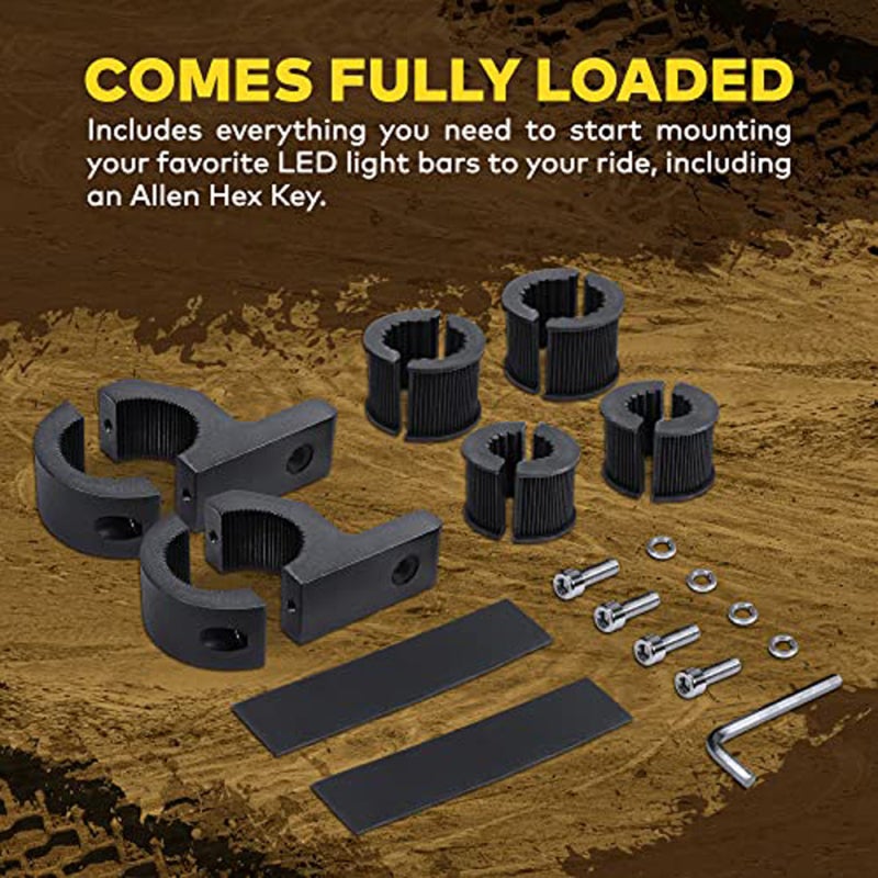 Light Bar Mounting Brackets 22-32 Mm Handlebar Fit - 360 Degree Adjustable Aluminum Alloy Light Bar Mounts for Off-Road Vehicles Cars Trucks Boats - Image 3