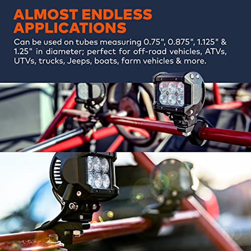 Light Bar Mounting Brackets 22-32 Mm Handlebar Fit - 360 Degree Adjustable Aluminum Alloy Light Bar Mounts for Off-Road Vehicles Cars Trucks Boats - Image 4