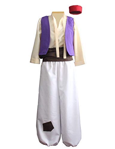 Ainiel Men’s Arab Prince Costume Suits Party (S) White - Image 1