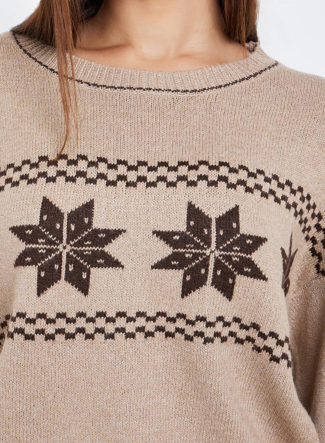 Take Two Retro Graphic Round Neck Knit Top and Pants Co-Ords - Image 3