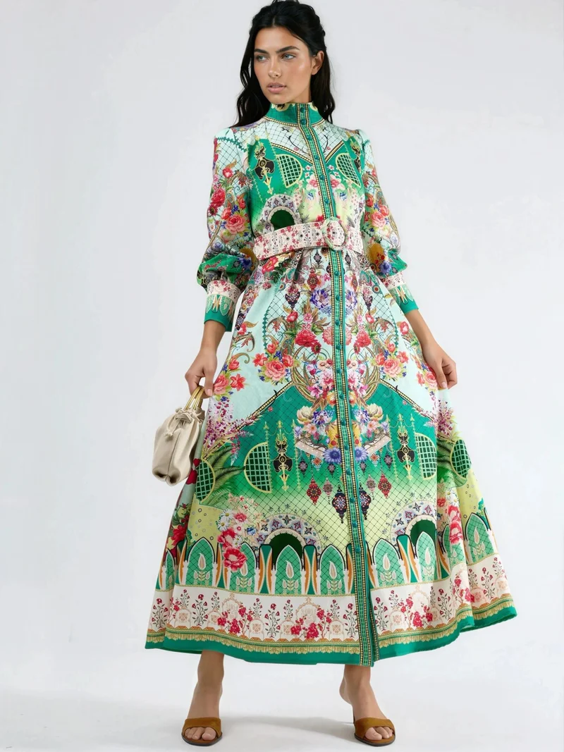 Jennyfer Floral Belted Maxi Dress