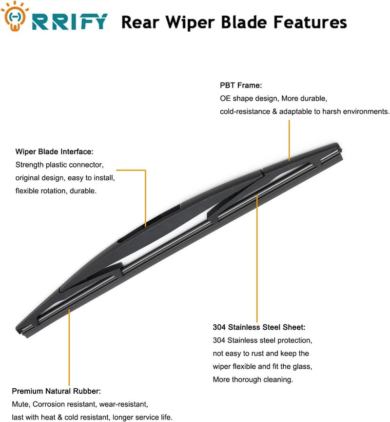 ORRIFY Rear Windshield Wiper Arm Blade Assembly - Image 4