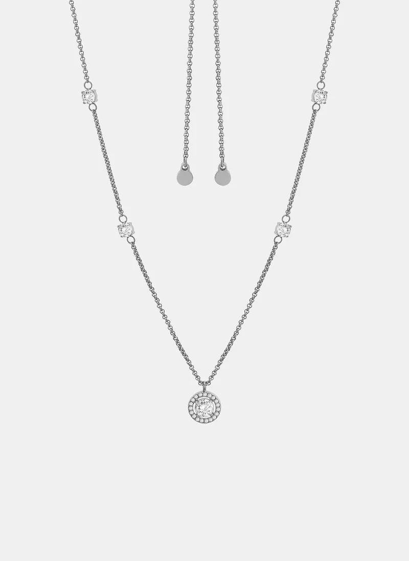 ليو جو عقد بقلادة مستديرة مرصعة بالكريستال