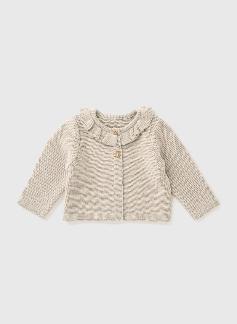ماتلان Baby Mocha Frill Knit Cardigan