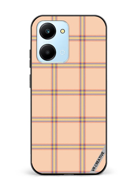 Protective Case Cover For Honor Play7T Check Seamless Pattern In Beige Vector Design Multicolour