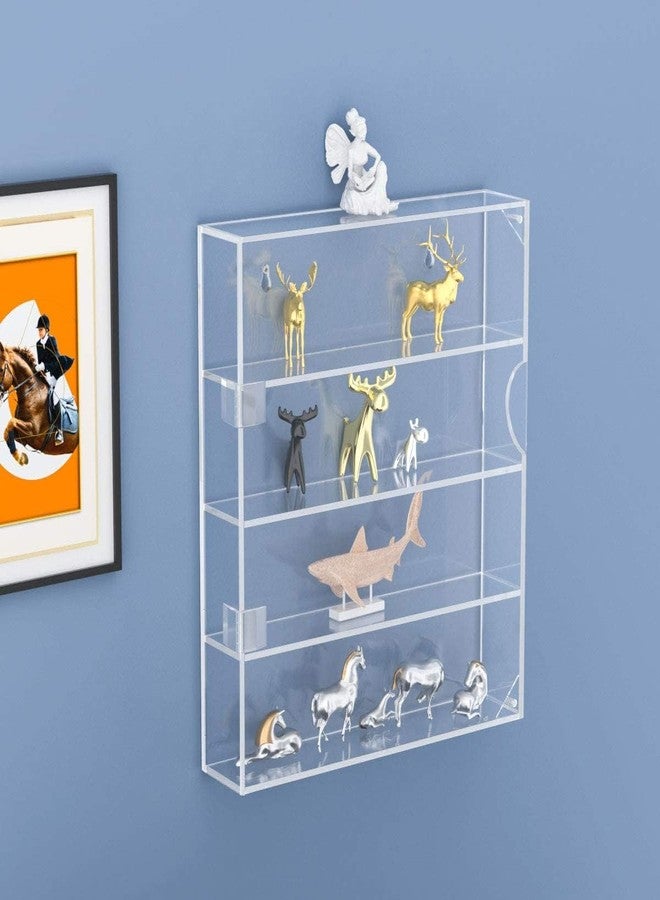 HESIN Acrylic Display Case Clear Showcase Cabinet with Door Wall Mounted Collection Shelf Dustproof Box Home Organizer for Mini Toys , Collections, Stone, Amiibo Suit for Figures Within 3 inch Height - Image 3