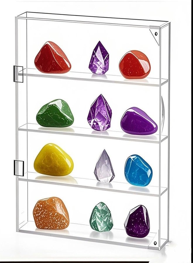 HESIN Acrylic Display Case Clear Showcase Cabinet with Door Wall Mounted Collection Shelf Dustproof Box Home Organizer for Mini Toys , Collections, Stone, Amiibo Suit for Figures Within 3 inch Height - Image 5