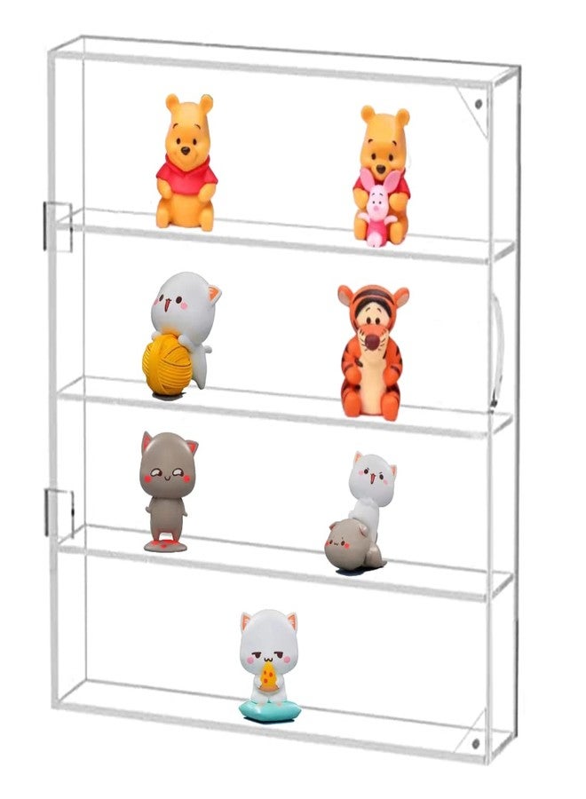 HESIN Acrylic Display Case Clear Showcase Cabinet with Door Wall Mounted Collection Shelf Dustproof Box Home Organizer for Mini Toys , Collections, Stone, Amiibo Suit for Figures Within 3 inch Height - Image 1