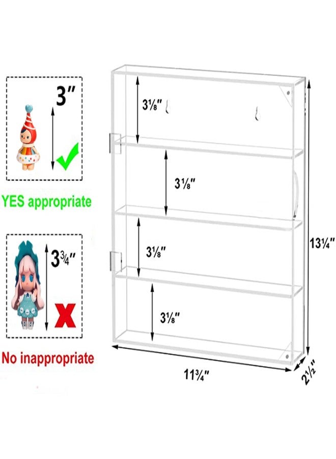 HESIN Acrylic Display Case Clear Showcase Cabinet with Door Wall Mounted Collection Shelf Dustproof Box Home Organizer for Mini Toys , Collections, Stone, Amiibo Suit for Figures Within 3 inch Height - Image 2
