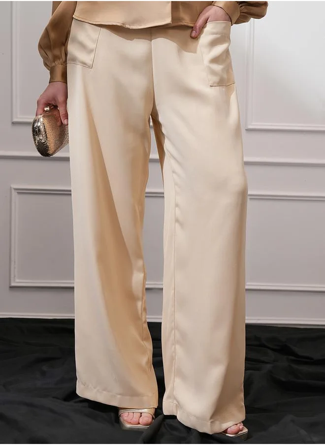 طوكيو توكيز Mid Rise Wide Leg Trousers with Pockets