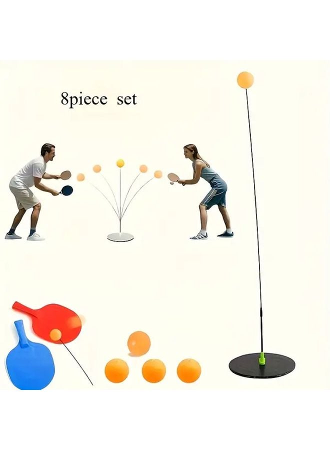 8 Pcs Hand Eye Coordination Training Set With Ping Pong Paddles And Elastic Balls - Image 3