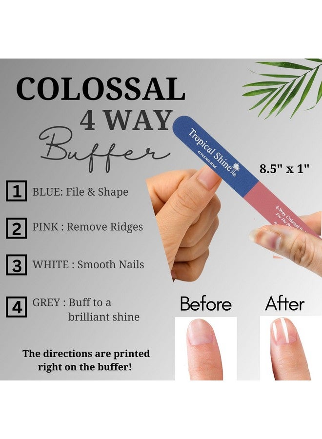 مبرد أظافر احترافي ومبرد أظافر Colossal 4Way Bluepink Buffer من أجل تشكيل وتنعيم وتلميع الأظافر، ملحق صغير الحجم ومحمول للعناية بالأظافر (707330) - Image 2
