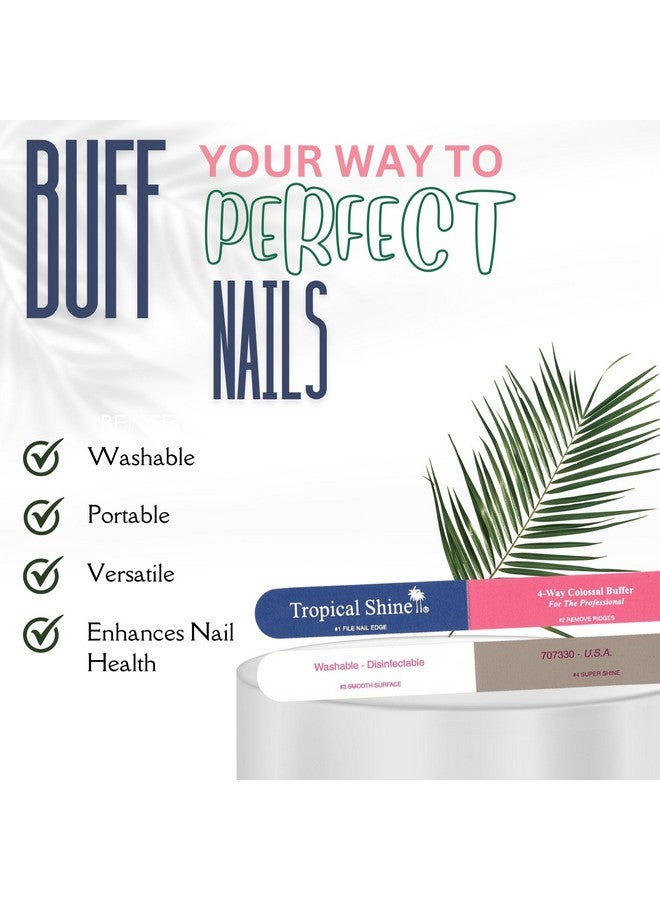 مبرد أظافر احترافي ومبرد أظافر Colossal 4Way Bluepink Buffer من أجل تشكيل وتنعيم وتلميع الأظافر، ملحق صغير الحجم ومحمول للعناية بالأظافر (707330) - Image 4